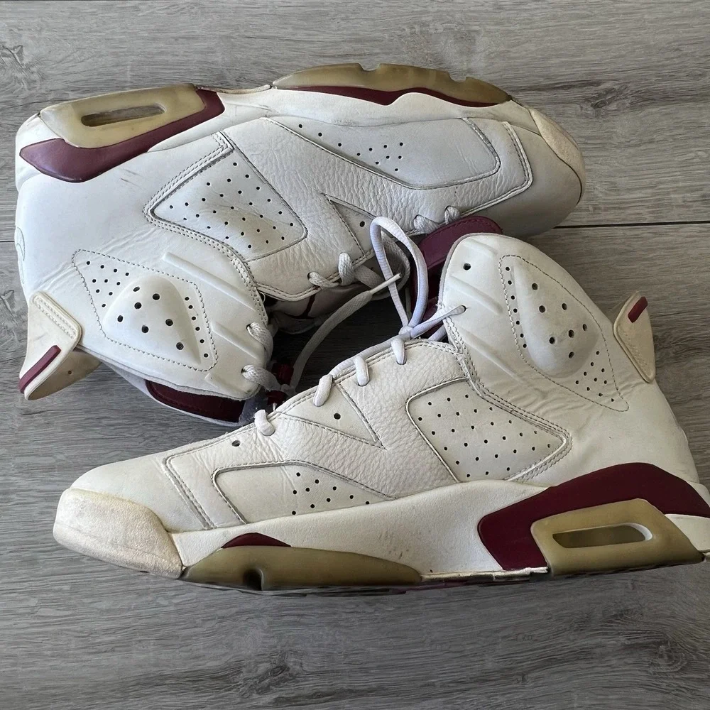 Air Jordan 6 Maroon Off White Mens Size 14 384664-116